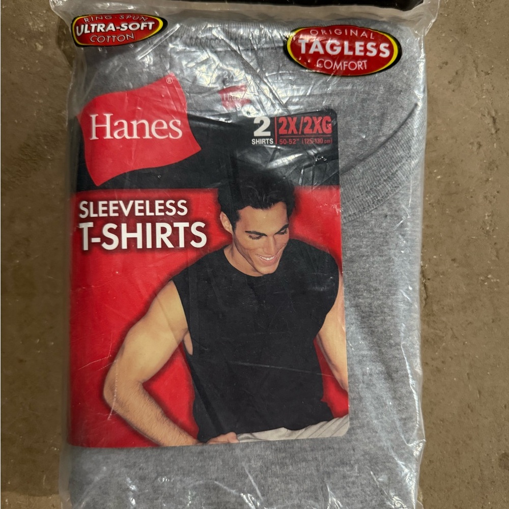Hanes Ultra-Soft Gray Sleeveless T-Shirts XXL